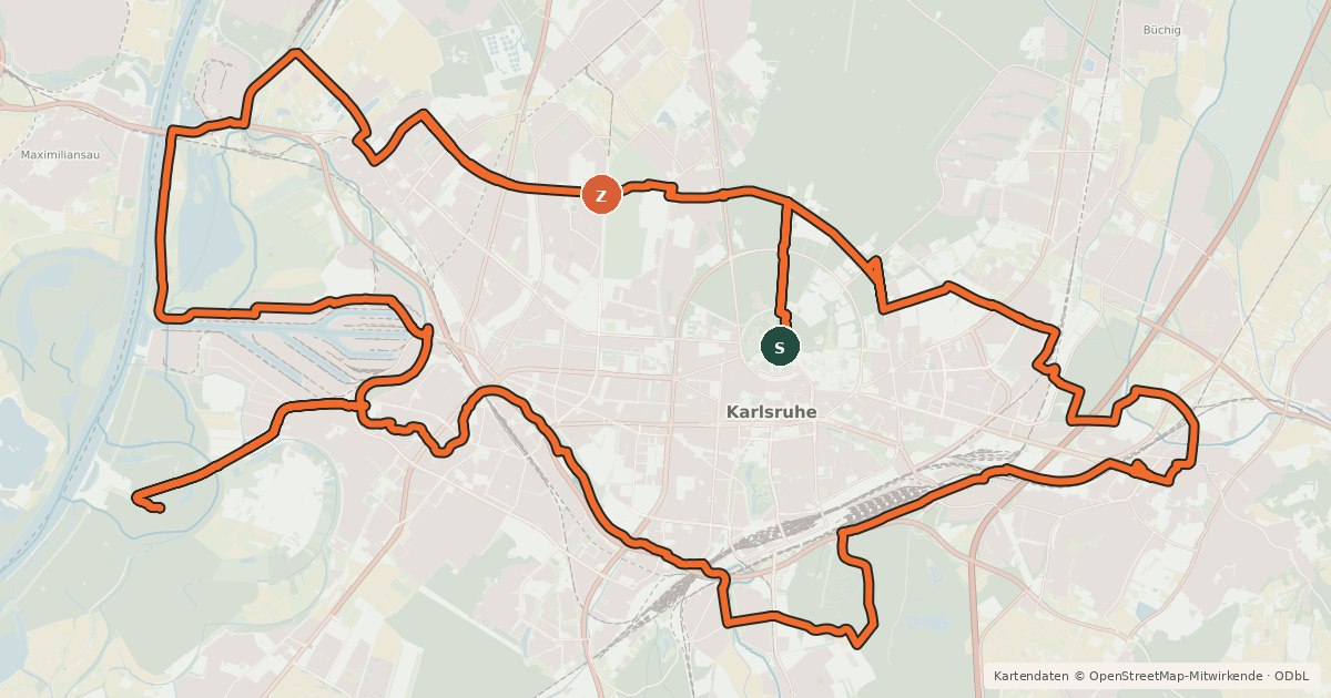 Kartenübersicht der Radroute NaturRADtour
