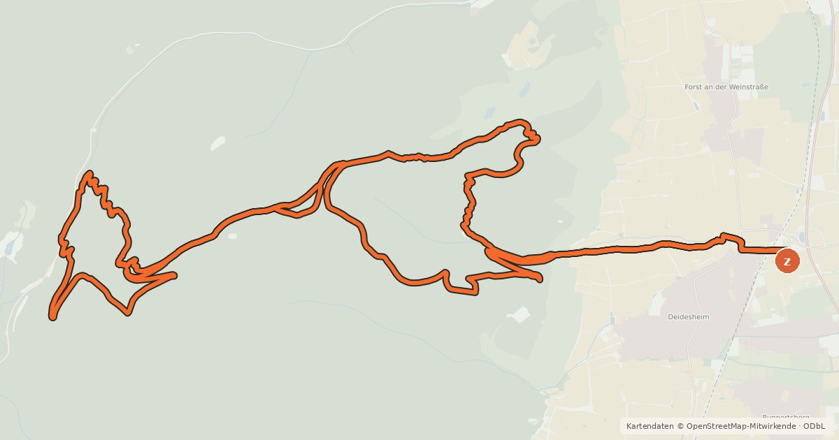 Kartenübersicht der Radroute Naturtrail