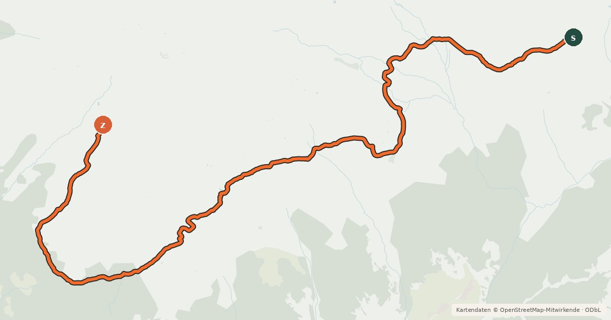 Kartenübersicht der Radroute Naviser Sunnseitn Trail