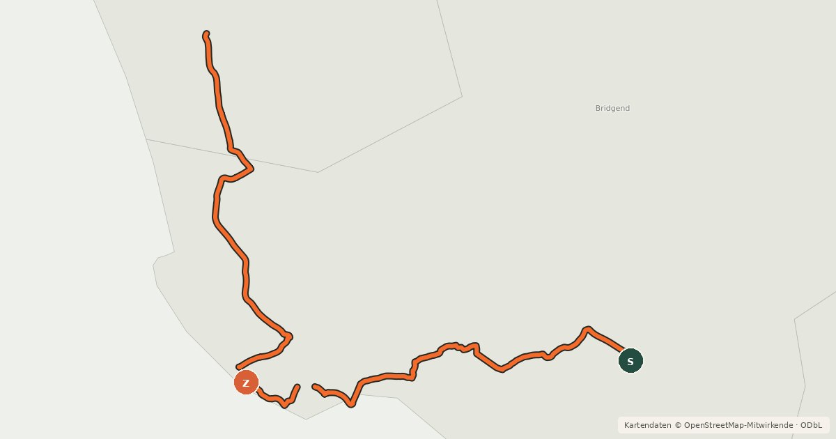 Kartenübersicht der Radroute NCN 88 (Proposed)