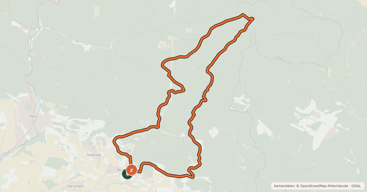 Kartenübersicht der Radroute NDH 4 (Dreiherrensteine-Tour)
