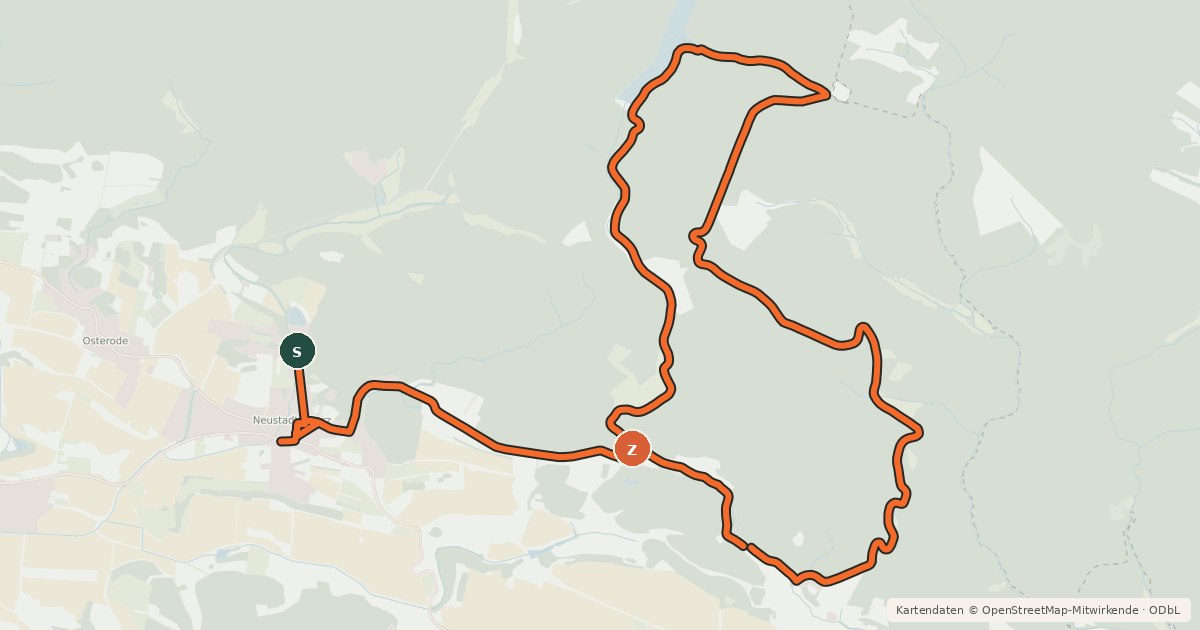Kartenübersicht der Radroute NDH 5 (Sägemühlentour)