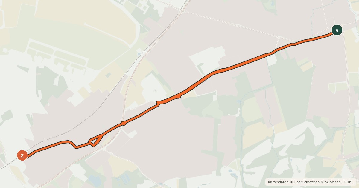 Kartenübersicht der Radroute Nebenroute 2a