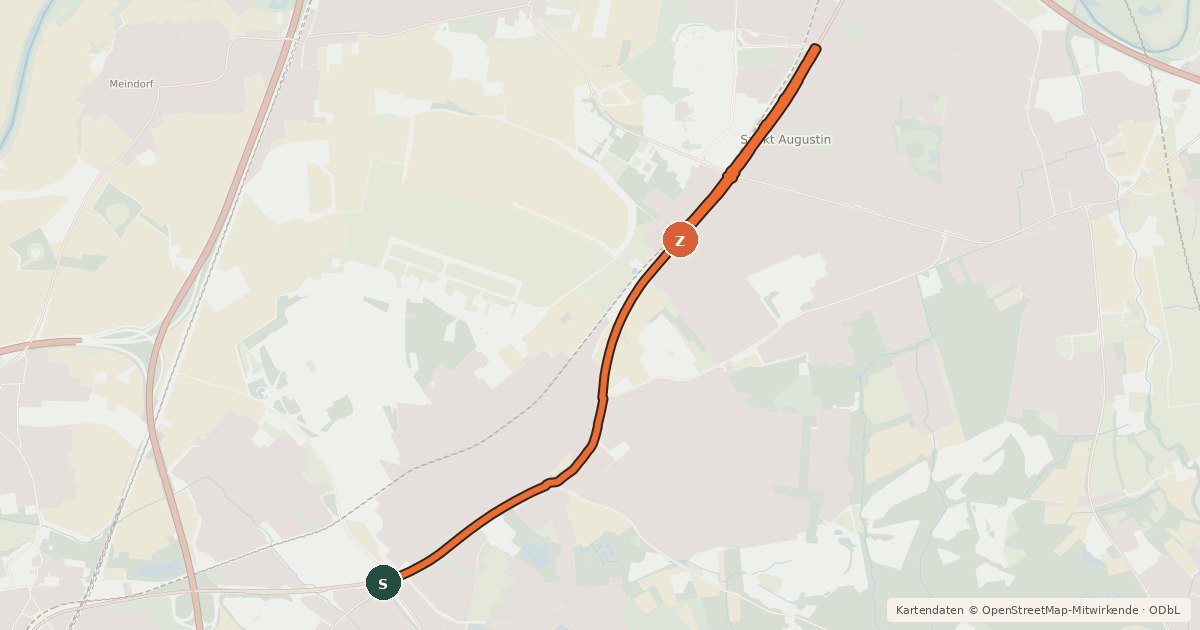 Kartenübersicht der Radroute Nebenroute 4b