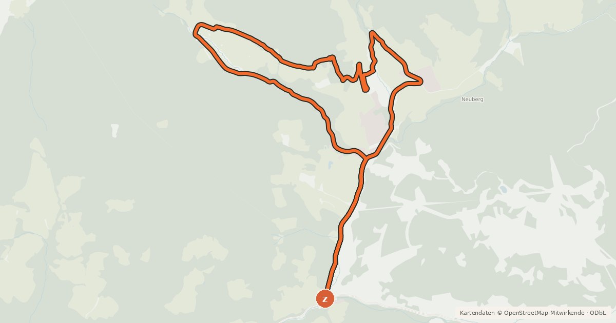 Kartenübersicht der Radroute Neuberg Runde SW09
