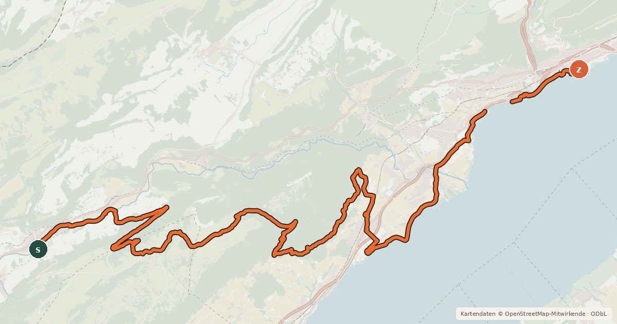 Kartenübersicht der Radroute Neuchâtel Bike