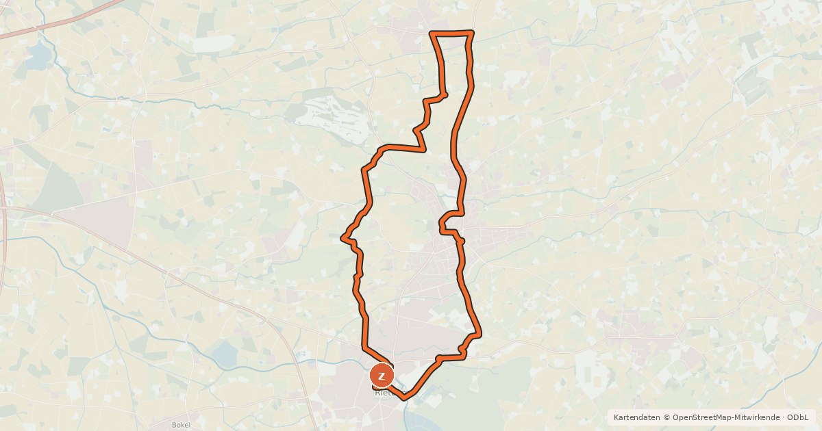 Kartenübersicht der Radroute Neuenkirchen-Varensell (Sieben Mal sympathisch)