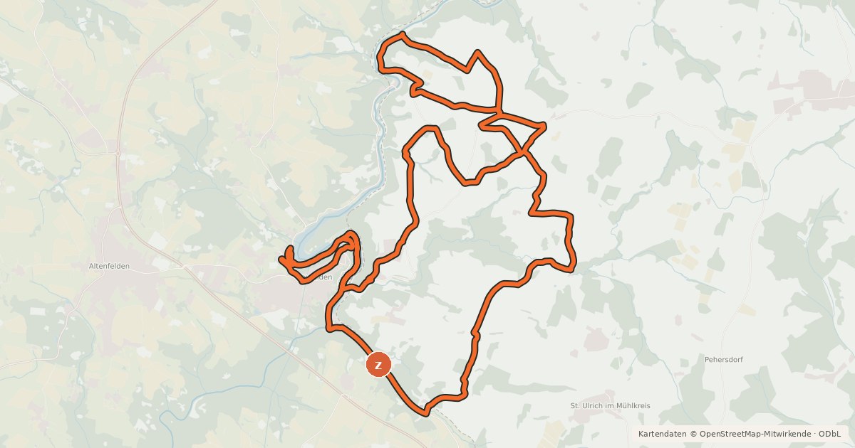 Kartenübersicht der Radroute Neufelden-Runde