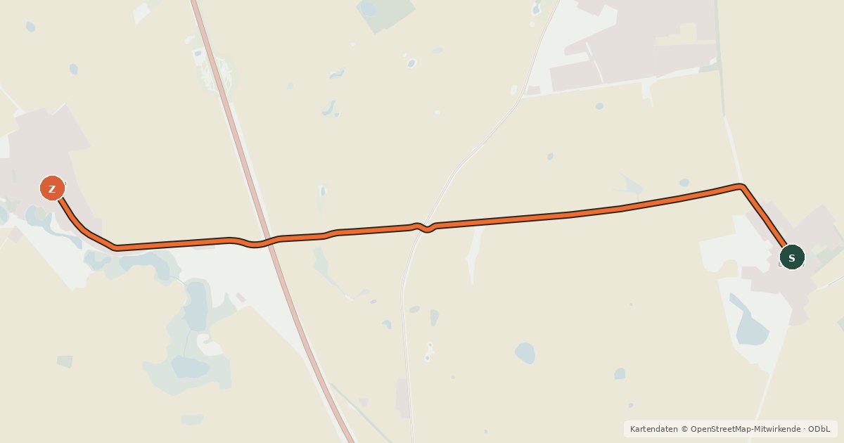 Kartenübersicht der Radroute Neuruppin (05) - Neuruppin (36)