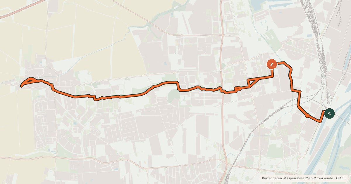 Kartenübersicht der Radroute Neustadt Radweg