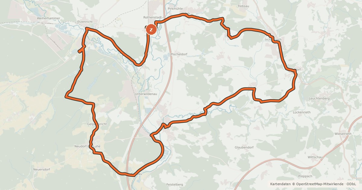 Kartenübersicht der Radroute NEW 6