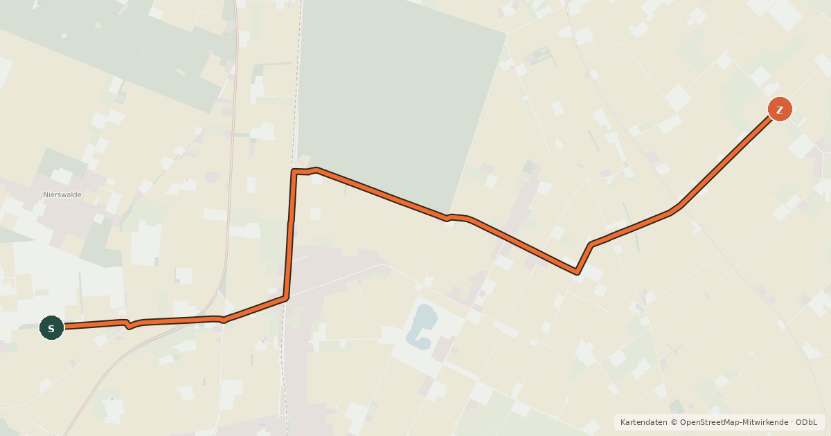 Kartenübersicht der Radroute NiederRheinroute-V013