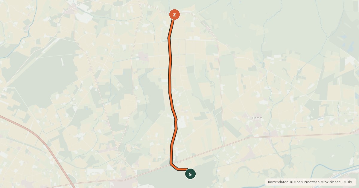 Kartenübersicht der Radroute NiederRheinroute-V031