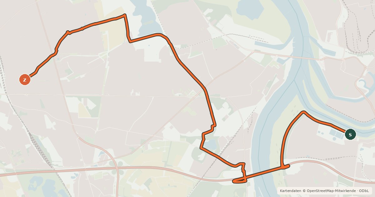 Kartenübersicht der Radroute NiederRheinroute-V042