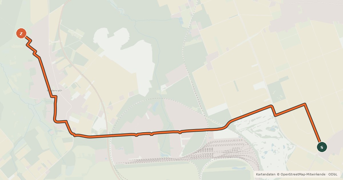 Kartenübersicht der Radroute NiederRheinroute-V071