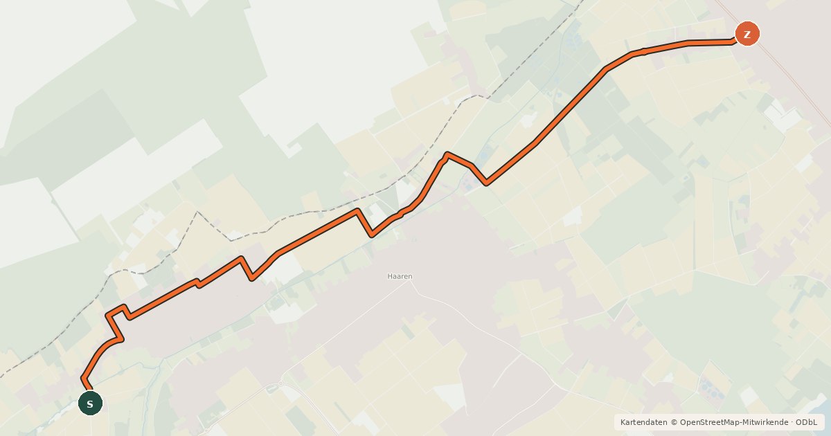 Kartenübersicht der Radroute NiederRheinroute-V087
