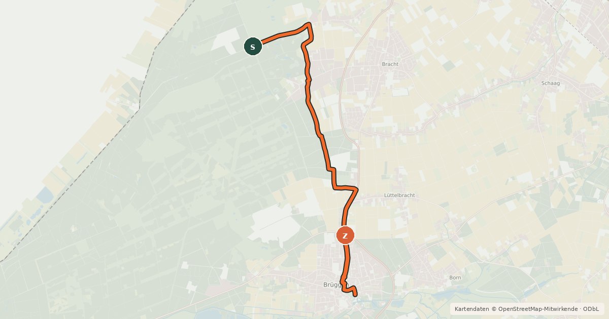 Kartenübersicht der Radroute NiederRheinroute-V098