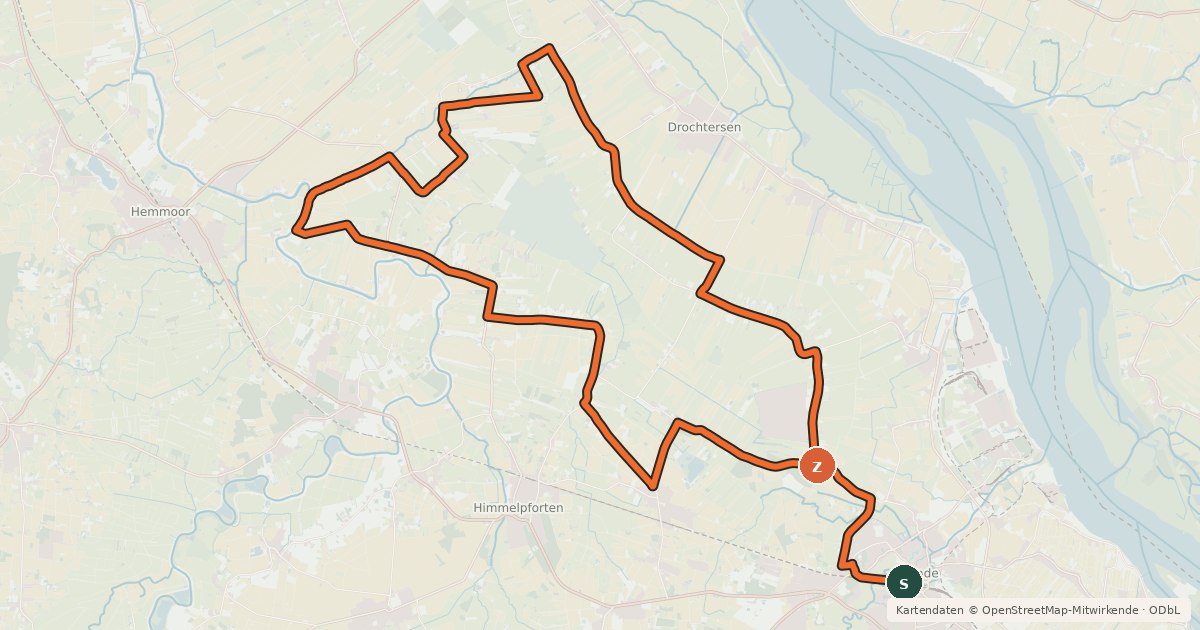 Kartenübersicht der Radroute Niedersächsiche Milchstraße Rundtour 2