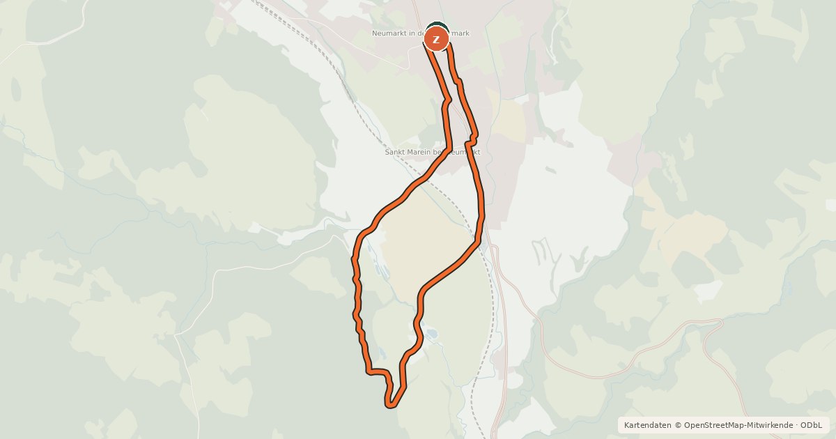 Kartenübersicht der Radroute Norbert Zettler MTB Radweg