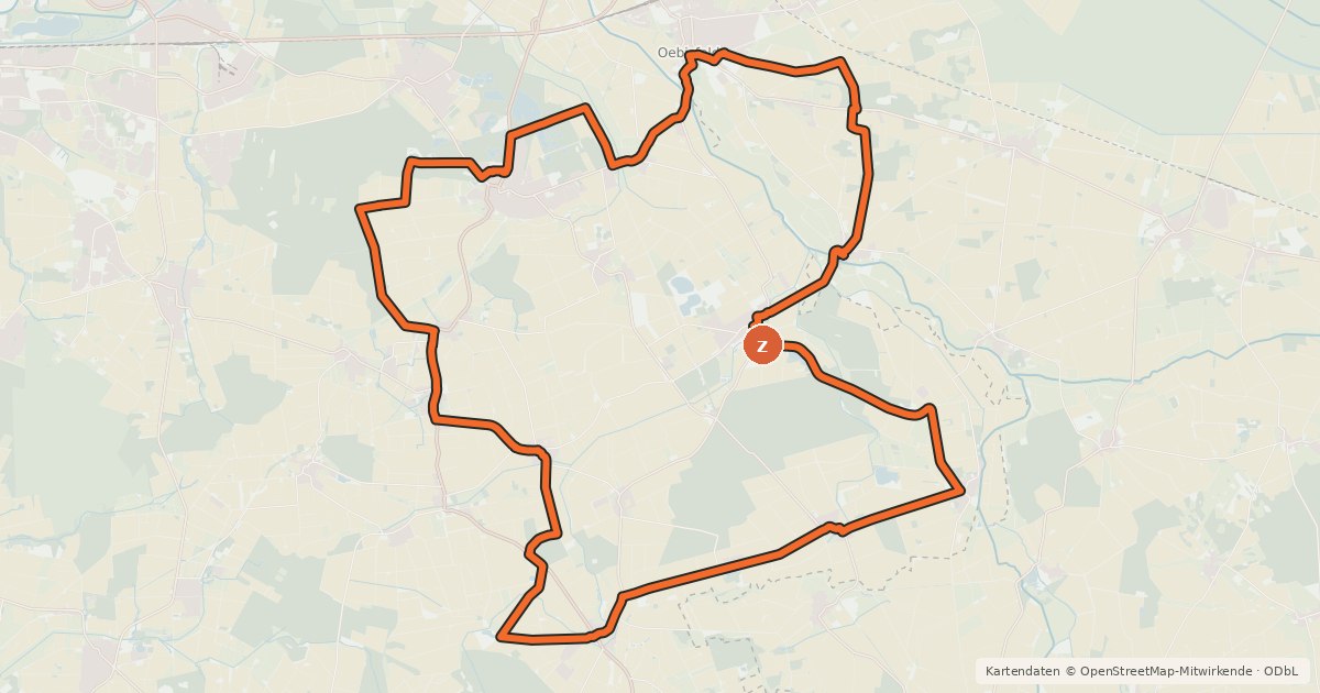 Kartenübersicht der Radroute Nord-Kreis-Route