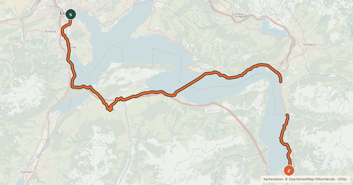 Kartenübersicht der Radroute Nord-Süd-Route