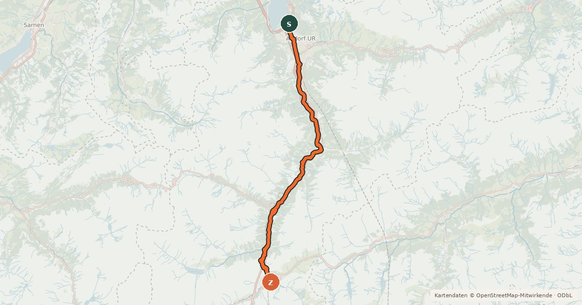 Kartenübersicht der Radroute Nord-Süd-Route