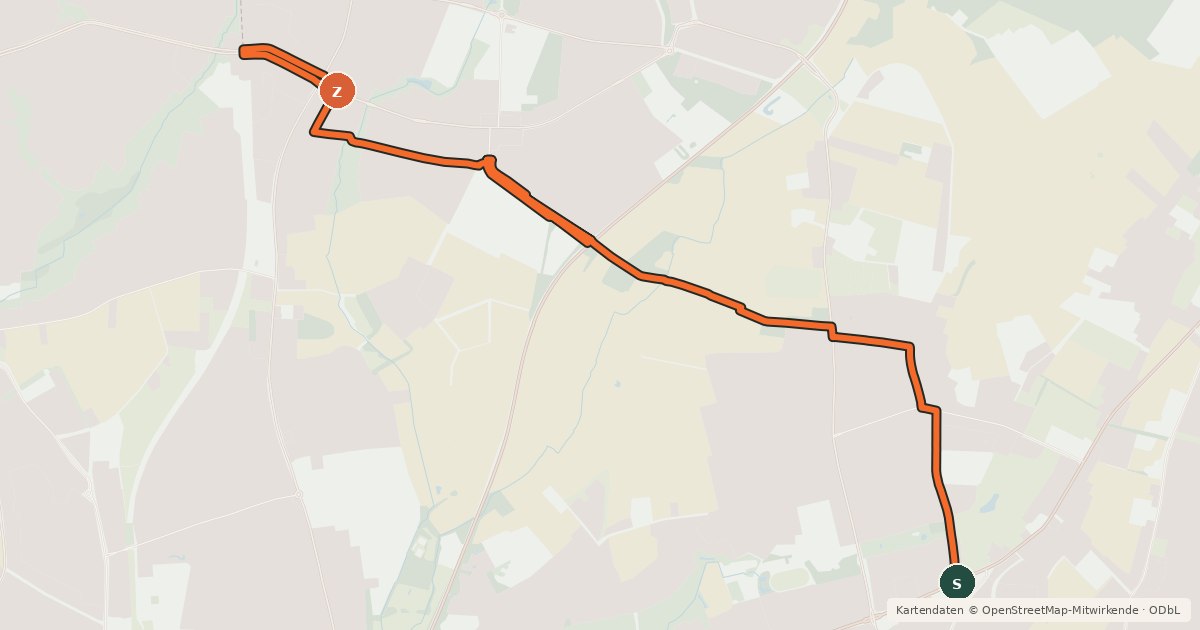 Kartenübersicht der Radroute Norderstedt Veloroute 3