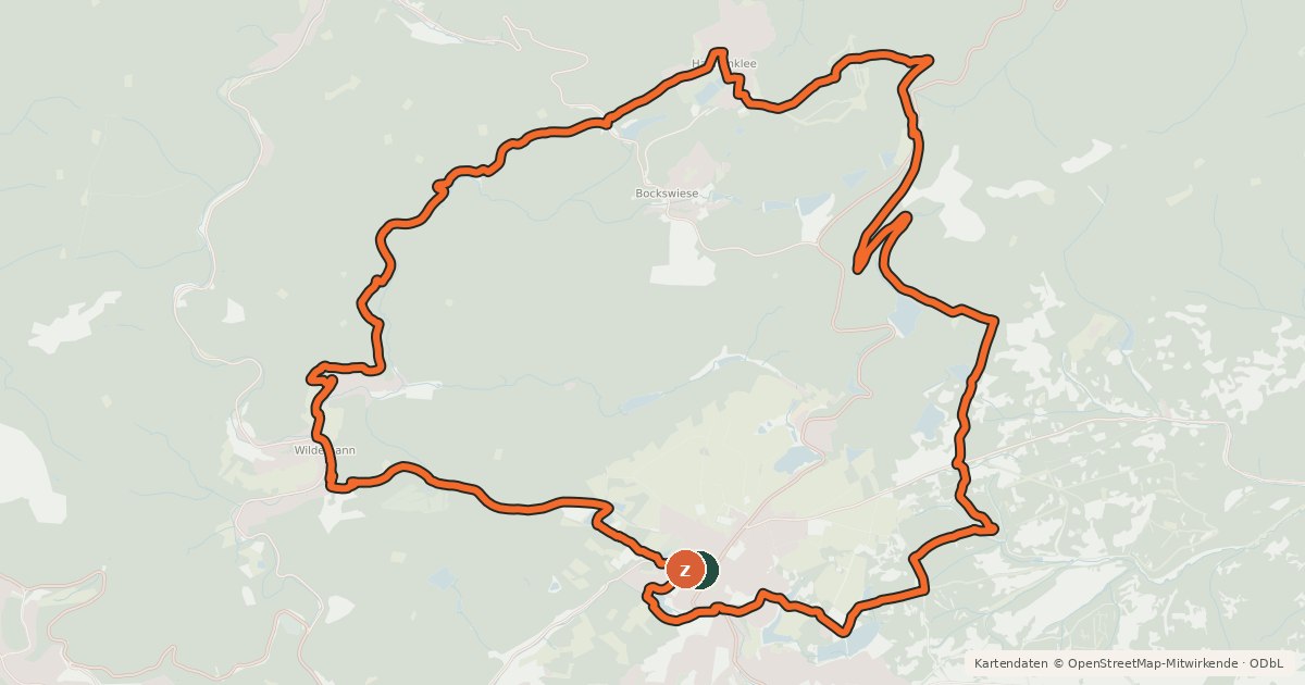 Kartenübersicht der Radroute O2 (Sieben Teiche-Tour)