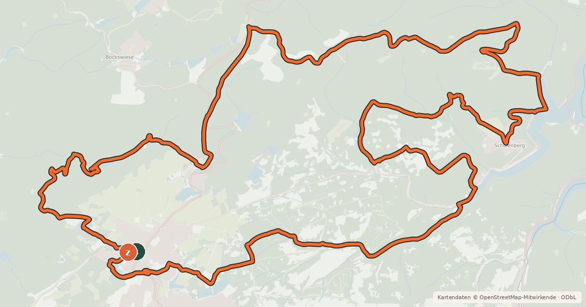 Kartenübersicht der Radroute O3 (Rundtour Schulenberg)
