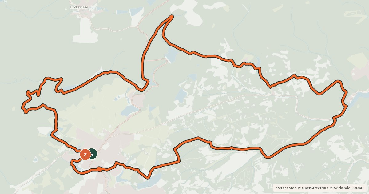 Kartenübersicht der Radroute O4 (Spiegeltal-Trail - Familientour)