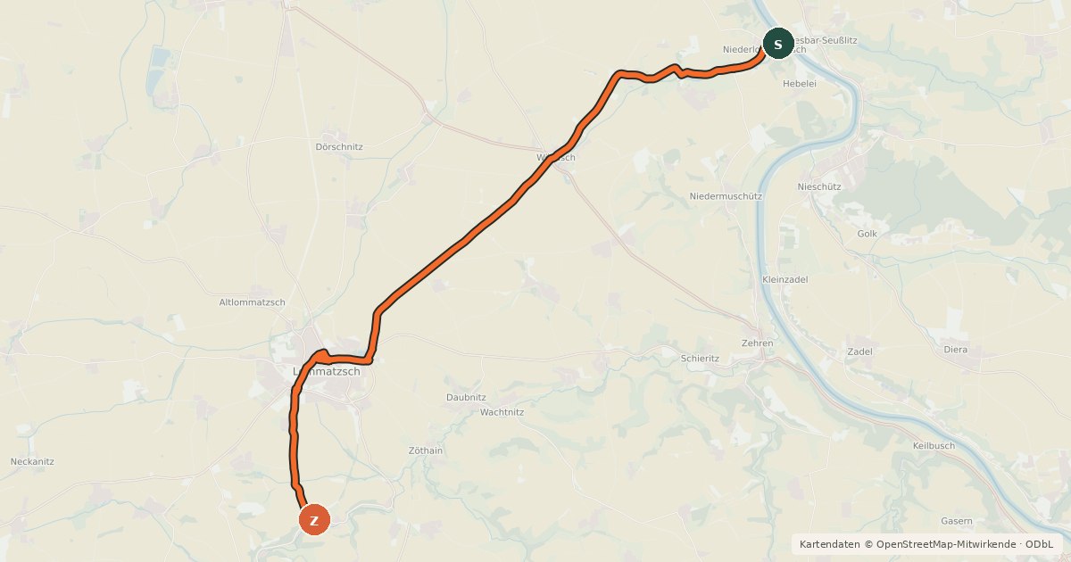 Kartenübersicht der Radroute Obstblütenweg