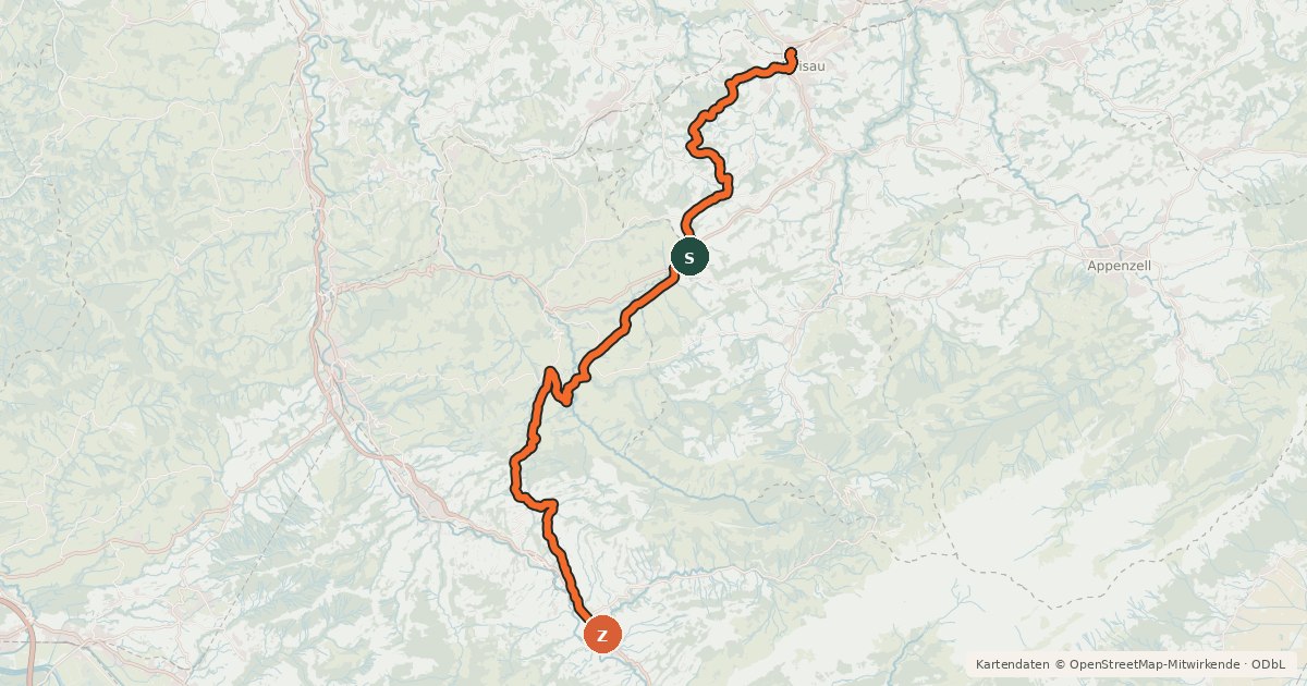 Kartenübersicht der Radroute Obstgarten-Route