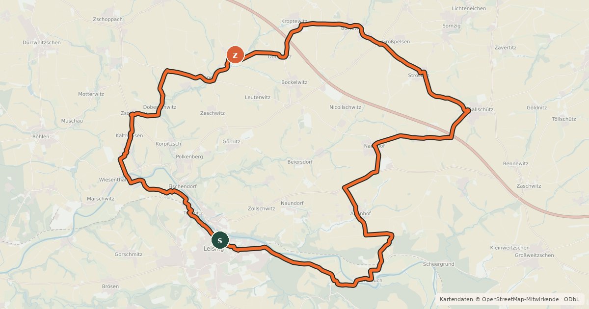 Kartenübersicht der Radroute Obstland-Radroute 3