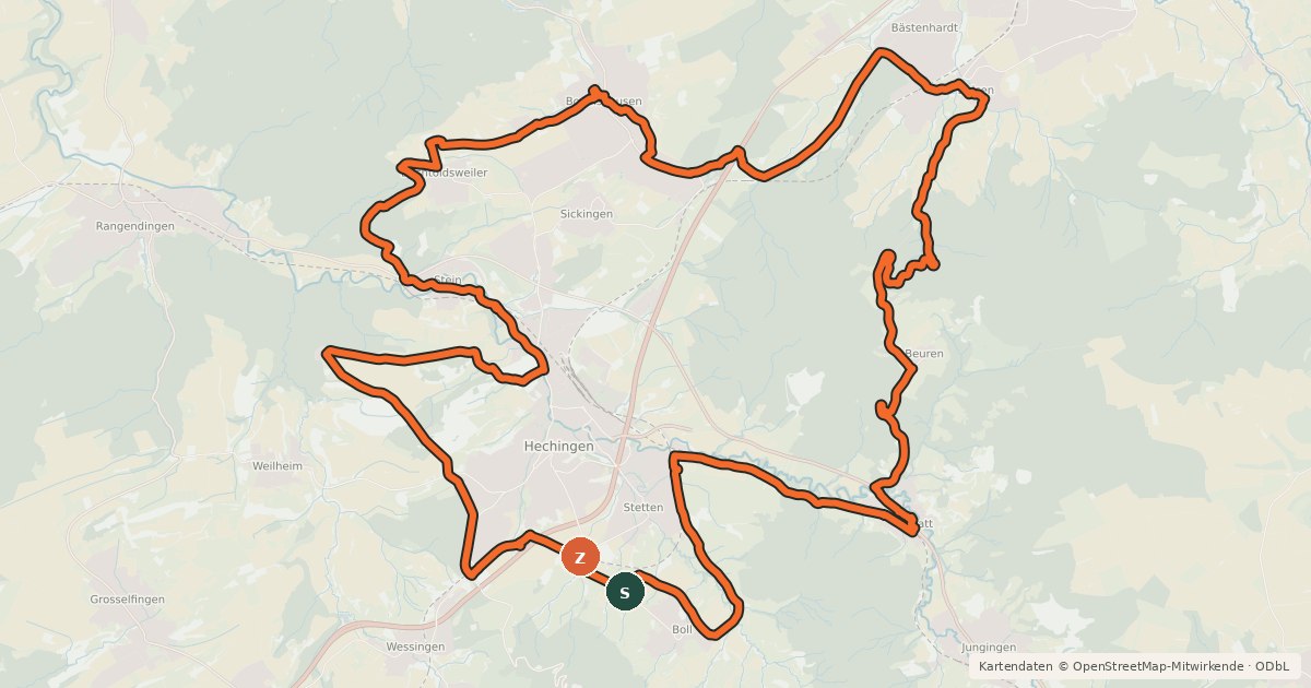 Kartenübersicht der Radroute Obstwiesen-Tour
