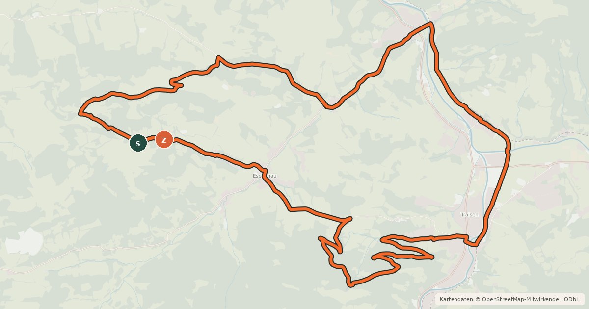 Kartenübersicht der Radroute Öko-Dorf-Strecke