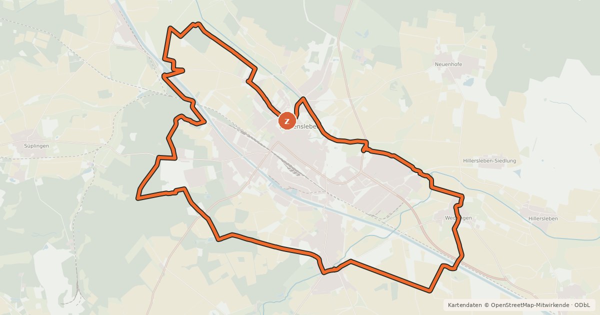 Kartenübersicht der Radroute Ohre-Beber-Radweg