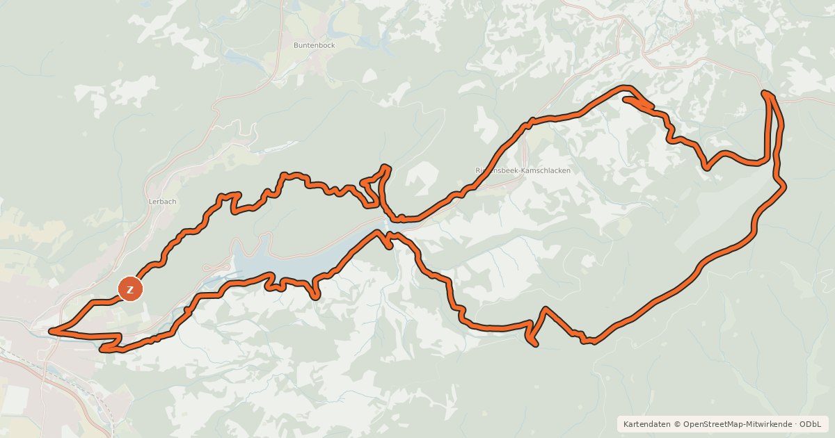 Kartenübersicht der Radroute OS1 (Hart-am-Wind-Tour)