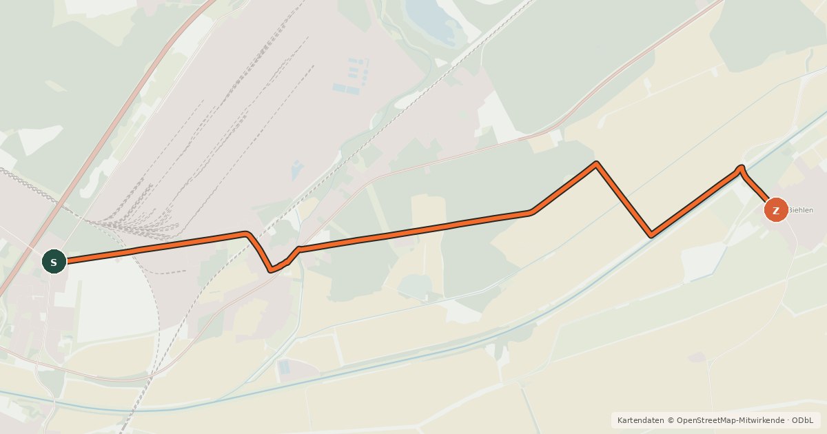 Kartenübersicht der Radroute OSL 27-28