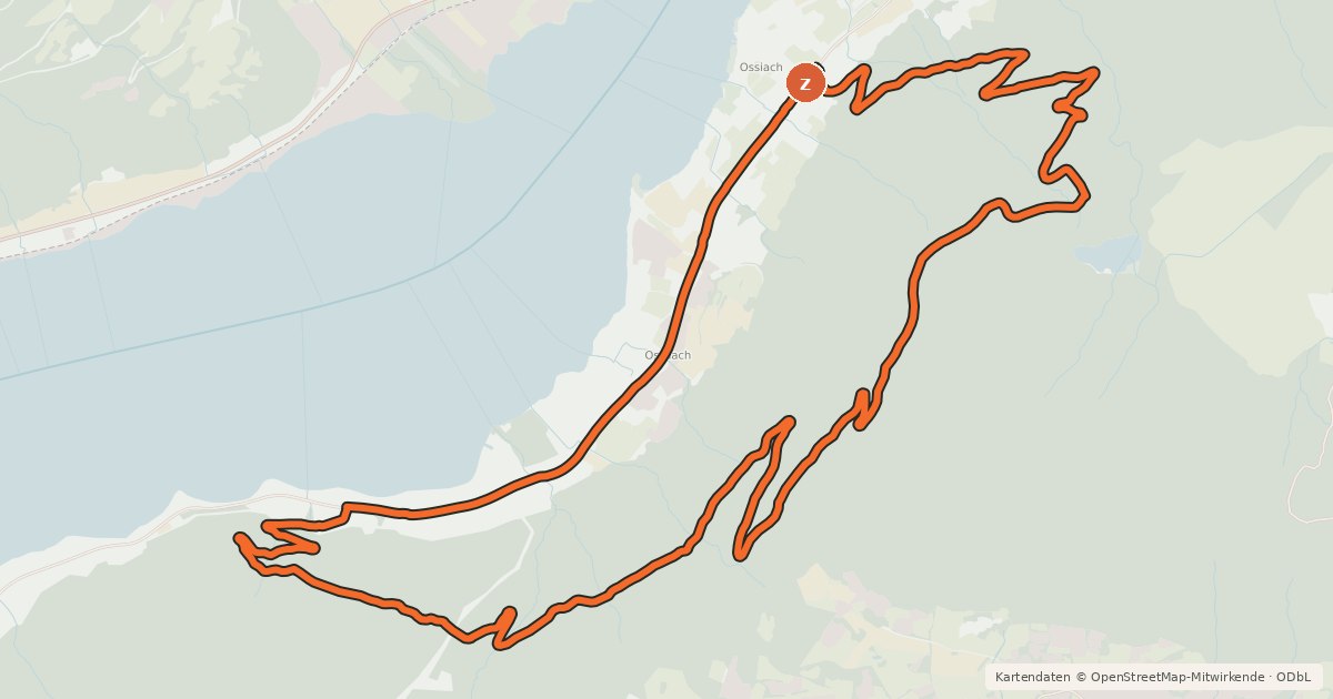 Kartenübersicht der Radroute Ossiacher Tauern Tour