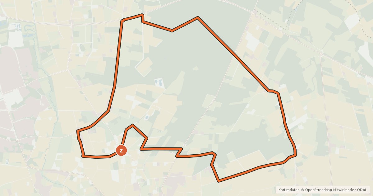 Kartenübersicht der Radroute Osterwald-Route