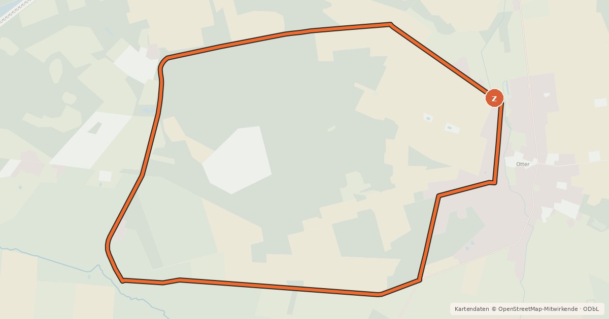 Kartenübersicht der Radroute Otterberg Radweg
