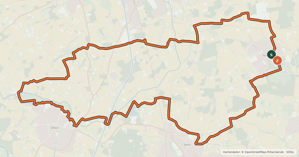 Kartenübersicht der Radroute Pättkestour 3
