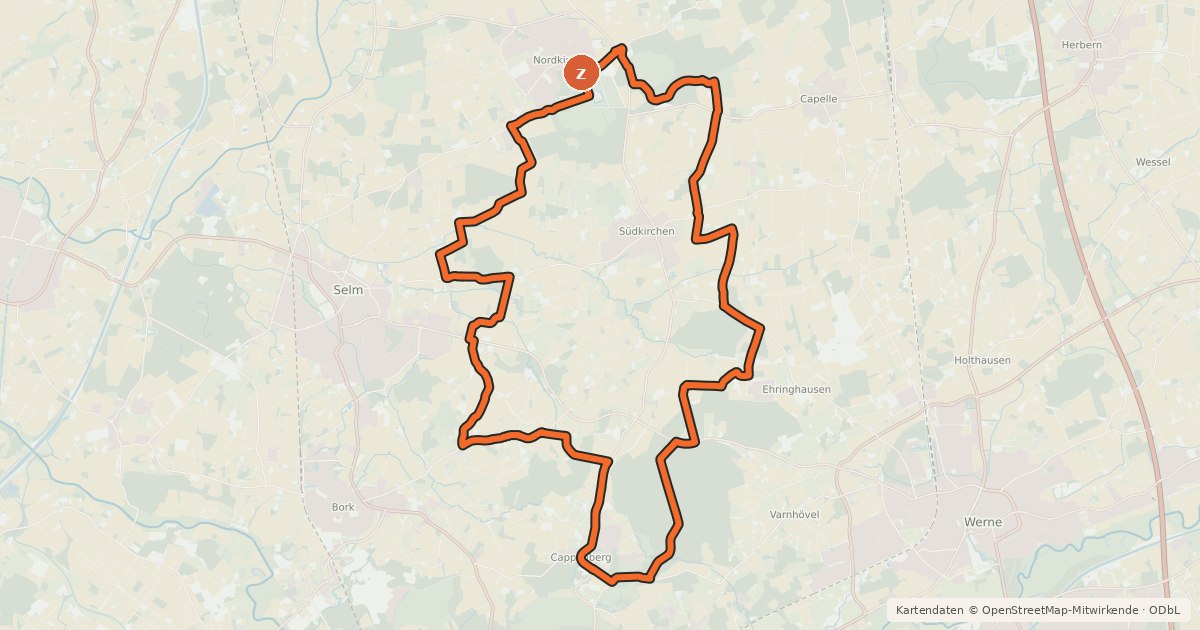 Kartenübersicht der Radroute Pättkestour 4