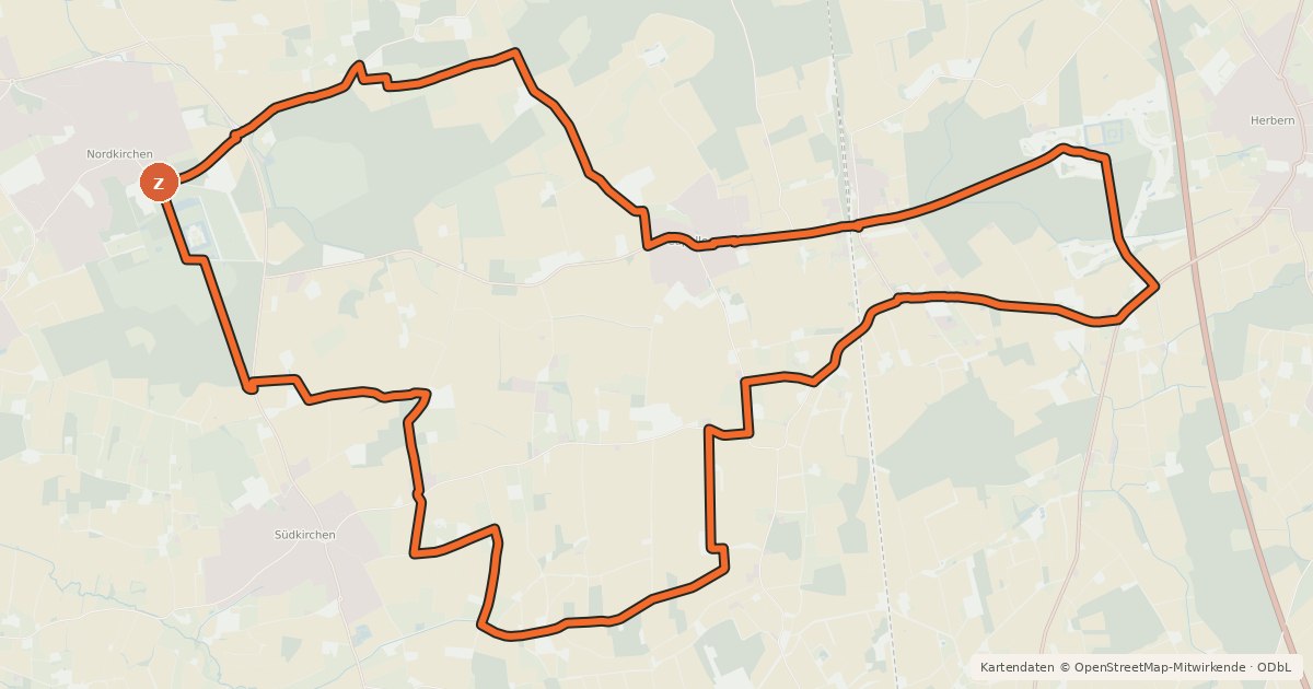 Kartenübersicht der Radroute Pättkestour 5