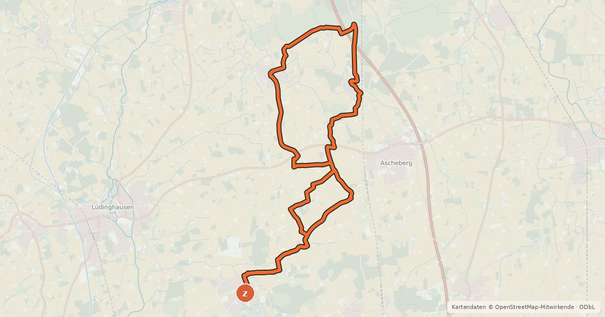 Kartenübersicht der Radroute Pättkestour 6