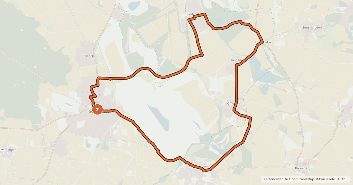 Kartenübersicht der Radroute paläon-Route