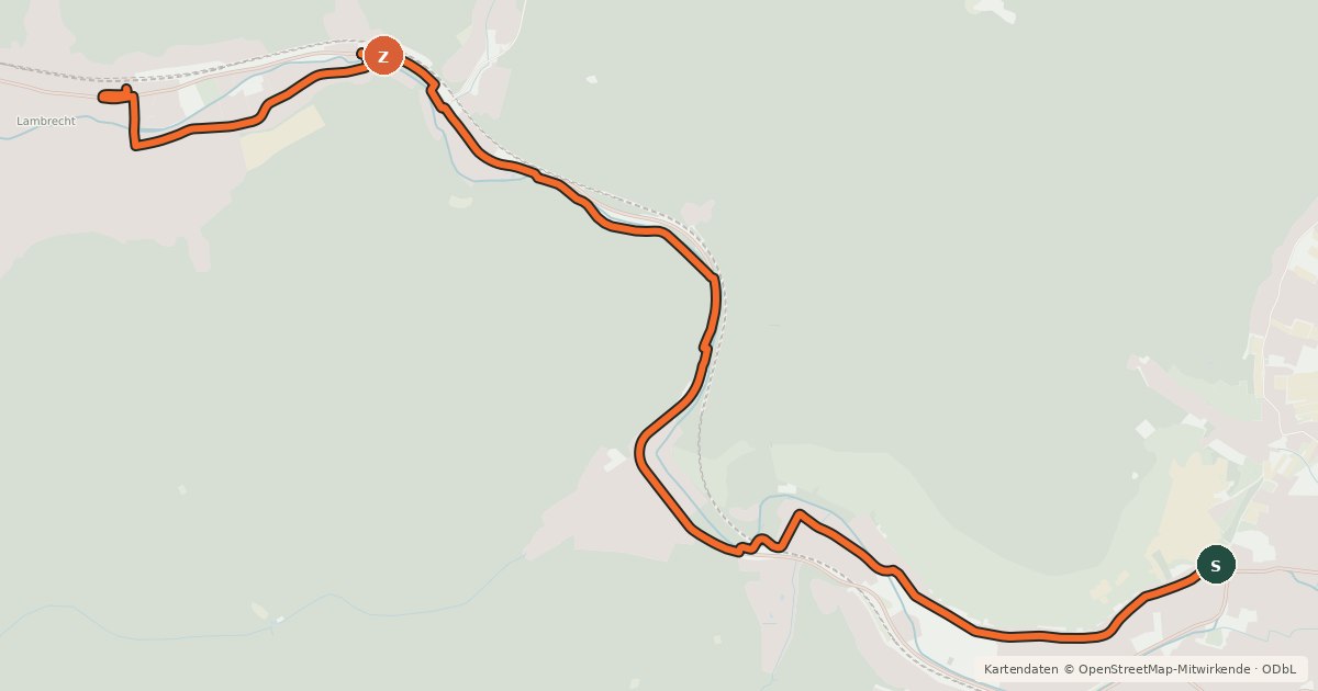 Kartenübersicht der Radroute Palatia-Route