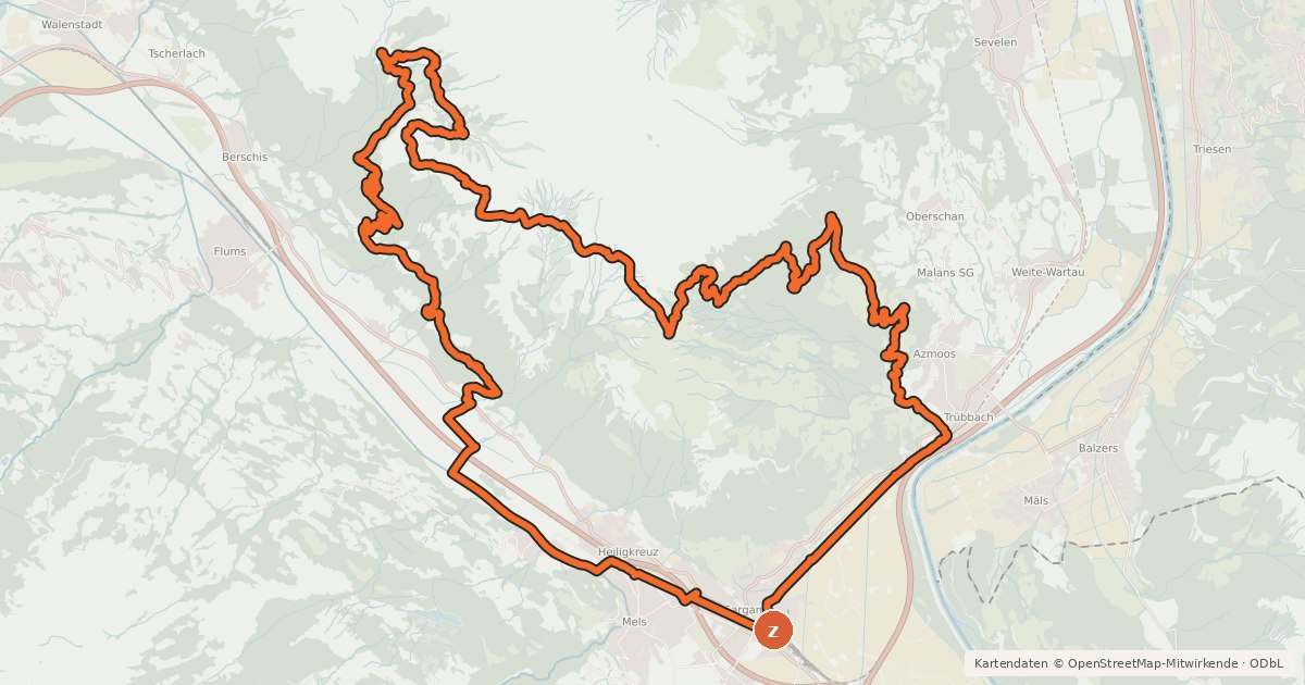 Kartenübersicht der Radroute Palfries Panoramabike