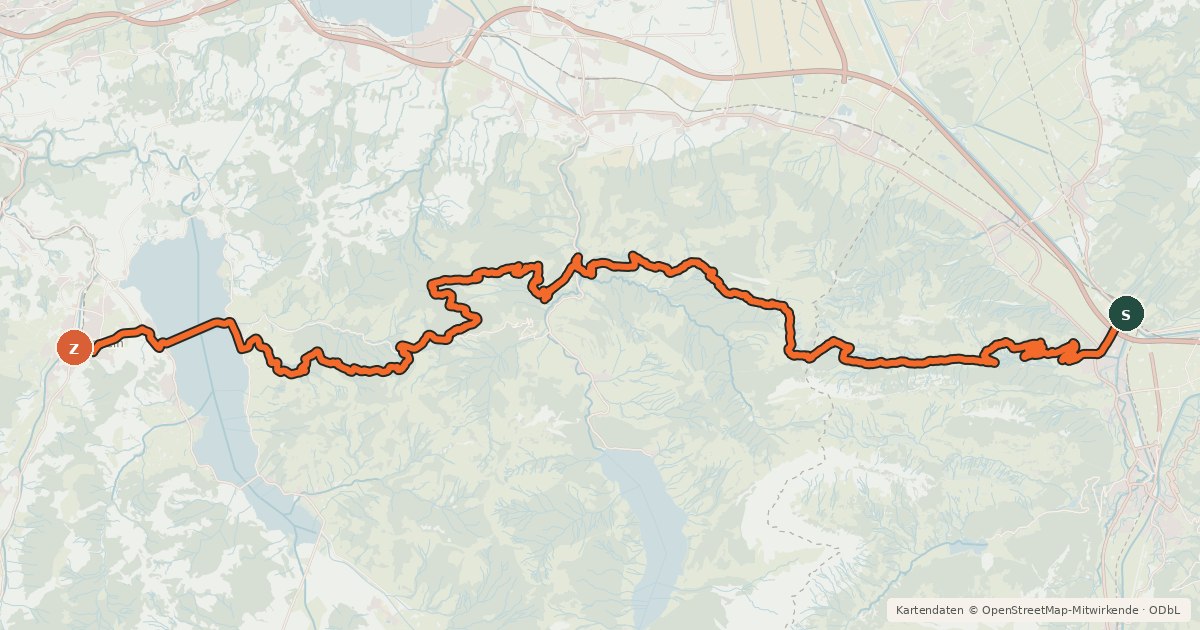 Kartenübersicht der Radroute Panorama Bike