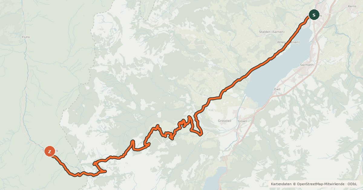 Kartenübersicht der Radroute Panorama Bike